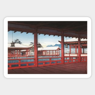 A Corridor at Miyajima by Kawase Hasui Sticker